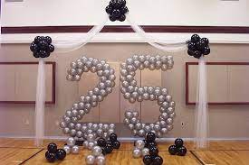 This is synonymous with silver, you could plan your party theme around this. Pin By Paket Pernikahan On Say It With Balloons 25th Anniversary Decorations 25th Wedding Anniversary Party 25th Anniversary Party
