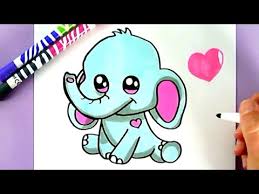 Baby elephant drawing will be discussed in this article and even in 3 options! Draw Kawaii Elephant Novocom Top