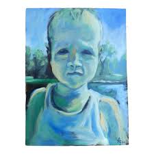 Original Mark Pullen “Baby “ Portrait Oil Painting Signed