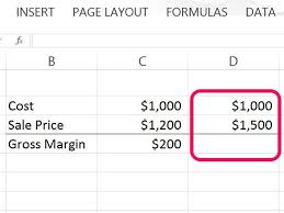 In This Example We Re Calculating Gross Margin For Column D Excel Gross Margin Calculator