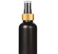 1 oz Matte Black Glass Bottle w/ Black-Gold Fine Mist Sprayer
