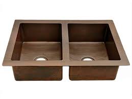 double well copper kitchen sink by