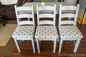 My husband and i found a dining room set (for cheeeaaap) right before we got married. How To Reupholster A Chair Seat The No Mess Method The Thinking Closet