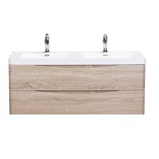 The rigid application of square and rectangular shapes is contrasted only by the curves of the faucet spouts. Eviva Smile 48 White Oak Wall Mount Modern Double Sink Bathroom Vanity W White Integrated Top Bathroom Vanities Modern Vanities Wholesale Vanities