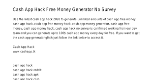 .money on cash app working 2020. Cash App Hack Free Money Generator No Surveywhiwx Pdf Pdf Docdroid