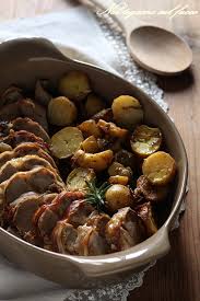 Parte del fabbisogno giornaliero raccomandato. Filetto Di Maiale Al Forno Con Pancetta E Patate Brasate