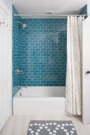 Aqua Glass Subway Tile In 2020 Bathtub Shower Combo Bathroom Tub Shower Traditional Bathroom