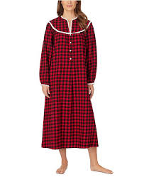 Cotton Lace Trim Flannel Nightgown