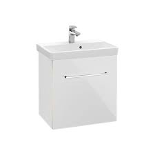 Vanity unit and wc unit can be assembled either way round to suit your bathroom part of the saturn collection of bathroom furniture from nuie comes complete with a basin unit, round basin, btw unit, dual flush cistern, btw pan & soft close seat Villeroy Boch Vanity Unit Avento A88800b4 512 X 520 X 348 Mm Crystal White