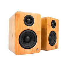 Kanto Yu2 Powered Bookshelf Speakers Bamboo Yu2bamboo Desktop Speakers Bookshelf Speakers Speaker
