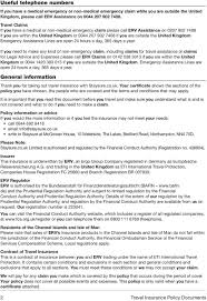 Keep your insurance contract documents in a safe place we recommend that you keep this policy document, the policy schedule, your copy of the completed health and lifestyle. Travel Insurance Policy Document Tourism Company And Tourism Information Center