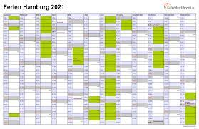 Die sommerferien meinen die längste unterrichtsfreie zeit für schülerinnen und lehrerinnen und markieren das ende des schuljahres und den anfang des nächsten. Ferien Hamburg 2021 Ferienkalender Zum Ausdrucken