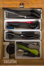 Simple Kitchen Utensil Drawer Organization Domestically Creative Organiser Les Tiroirs De Cuisine Cuisine Simple Ustensile Cuisine