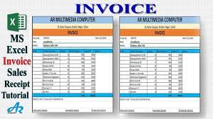 How To Create Invoice Bill In Ms Excel 2020 Invoice Design Xls Free Excel Receipt Template 21 Ar Youtube