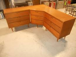 Rare Mid Century Danish Modern 3 Piece Corner Dresser Set Original Corner Dresser Dresser Sets Retro Desk