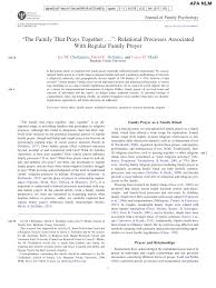 Talking openly and listening sympathetically can aid in forming unbreakable emotional ties. Pdf The Family That Prays Together Relational Processes Associated With Regular Family Prayer