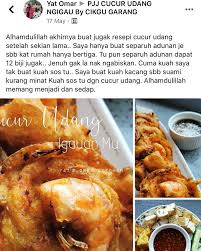 Cucur udang rangup bersama sos pencicah sukatan cawan dan gram beserta tips untuk menggoreng. Sumpah Sedap Cucur Udang Ngigau Pohon By Cikgu Garang Facebook