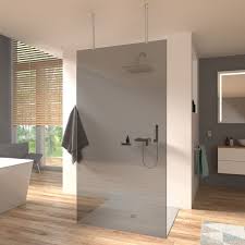 Duschwand Parsol Glas Grau 8 Mm Esg Freistehend Duschwand Dusche Duschabtrennung