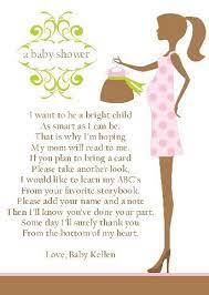 Mom2b Book Poem Insert Card Girl 4x6 Baby Shower Book Baby Shower Baby Shower Fun
