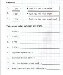 Subtract 2 286 from 6 330. Nombor Hingga 10000 Interactive Activity