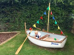 Rowing Boat Sandpit For Our Baby Boys 1st Birthday Love It Kids Garden Play Area Outdoor Kids Kids Garden Play