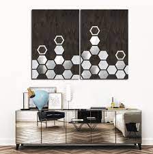 Metal Wall Art Wood Wall Art Modern Geometric Painting Etsy In 2021 Wood Wall Art Wood Wall Art Decor Metal Wall Art