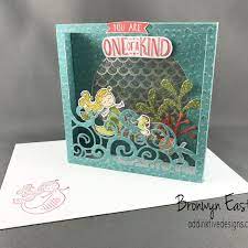 This will be the front of the shadow box. Mermaid Shaker Shadow Box Card Simple Cards Card Box Shaker Cards