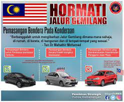 Cara pasang bendera bonet kereta. Hormati Jalur Gemilang