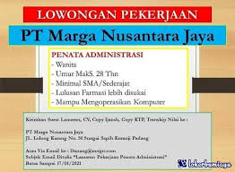 Check spelling or type a new query. Lowongan Kerja Pt Marga Nusantara Jaya Padang Januari 2021