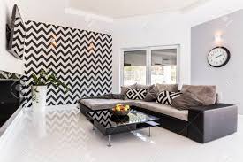 3ds max 2013, obj, fbx. Posh Living Room In Black And White With Large Corner Sofa And Stock Photo Picture And Royalty Free Image Image 76943000