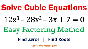 A perfect cubic polynomial can be factored into a linear and a quadratic term, (1) (2) see also: Solve Cubic Equations Easy Factoring Method Youtube