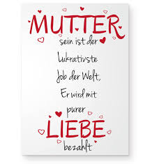 Mutter Wird Mit Liebe Bezahlt Poster Statements Gestrichenes Papier Spruche