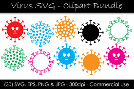 The coronavirus clipart for powerpoint listed in this post can help you create slides for raising awareness this clipart for powerpoint shows a man holding a shield against a coronavirus spore. Virus Bundle Coronavirus Clipart Grafik Von Gjsart Creative Fabrica