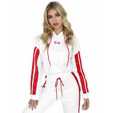 Maybe you would like to learn more about one of these? Vista Two Piece Sets Women Tracksuit Sportswear Casual White Red Sweat Pants Hooded Cropped Sweatshirt Hoodie Walmart Com Walmart Com