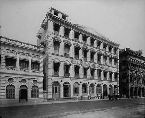 In the 19th century, this area was called the Elphinstone Circle (now popularly known as Horniman Circle in South Mumbai). This picture is from 1892. The Times of India office was in