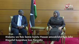 Samia suluhu hassan has taken oath as assumed office as the new president of the republic of tanzania, following the death of president john pombe magufuli on wednesday evening. Samia Suluhu Hassan Awasili Nairobi Kumwakilisha Rais Magufuli Youtube