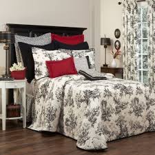 Black And Cream Toile Bedding Darby Home Co Tammara Bedspread Wayfair In 2020 Bed Spreads French Country Decorating Bedroom Comforter Sets