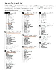 Class Specific Spell Sheets Cleric V1 3 Ee Ua Xgte Dungeon Masters Guild Dungeon Masters Guild Cleric Dungeons And Dragons Spelling