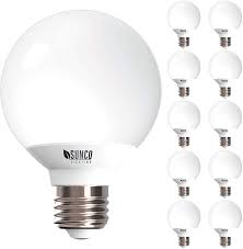 Amazon Com Sunco Lighting 10 Pack G25 Led Globe 6w 40w Dimmable 450 Lm 3000k Warm White E26 Base Ideal For Bathroom Vanity Or Mirror Ul Energy Star Home Improvement