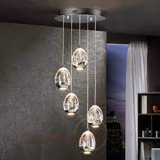 funfflammige led hangeleuchte rocio chrom 8582201 led hangeleuchte deckenlampe pendelleuchte