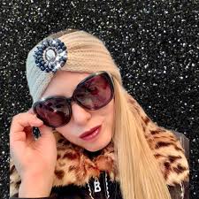 Black Rhinestone Knit Headband, Embellished Ear Warmers, Crochet Headband,  Headwrap Rhinestone Appliqué, Bling Winter Headband, Crstal Hat