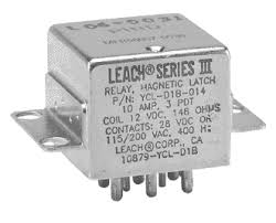 Leach high power contactors over contact ranging from 25 to 1000 amps and are available in hermetically or environmentally sealed dc and ac versions. Ycl Series Relay Leach Corp