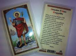 Saint expedito, i come to you at a time of urgent need. Holy Prayer Cards For The Prayer To Saint Expedite San Expedito In Spanish With Free U S Shipping