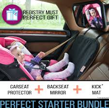 Zohzo Baby Car Bundle Car Seat Protector Cover Baby Car Mirror Kick Mat Organizer Perfect Gift For Bab Rear Facing Car Seat Baby Car Mirror Car Seat Protector