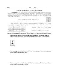 Average Atomic Mass Worksheet By Ms Stricklin Chemistry Corner Tpt