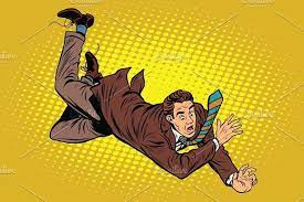 Man Falls Down From A Height Retro Vector Illustration Pop Art Illustration