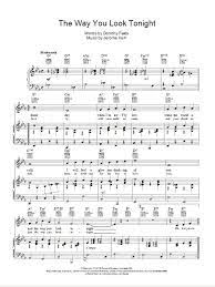 The Way You Look Tonight Sheet Music Frank Sinatra Piano Vocal Guitar Chords Sheet Music Direct Easy Piano Sheet Music Sheet Music