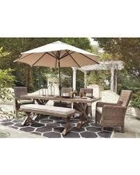 Houseofrd Com Barrington Wicker High Patio Dining Table In Brown With Umbrella Hole Patio Lawn Garden Dining Tables