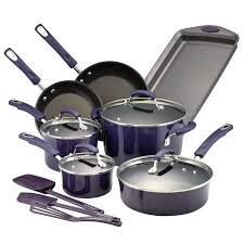Rachael Ray 14 Piece Nonstick Pots And Pans Set Cookware Set Purple Gradient Walmart Com Cookware Set Stainless Steel Cookware Set Rachael Ray Cookware Set
