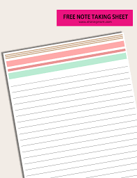 Use our free printable notes page template as part of a complete planner or just are your note taking paper for the day. Happy Freebie Monday Note Taking Sheets